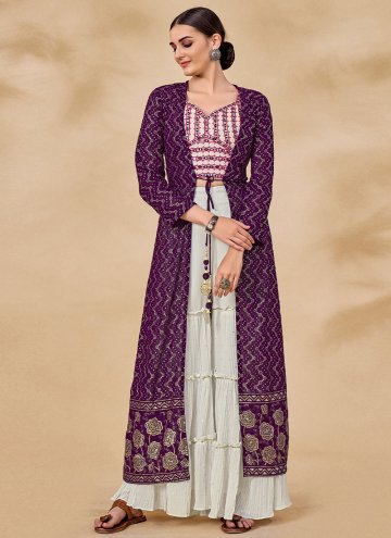 Purple Georgette Sequins Work Salwar Suit