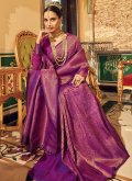 Purple Handloom Silk Woven Classic Designer Saree for Ceremonial - 2