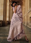 Purple Handloom Silk Woven Contemporary Saree - 2