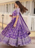 Purple Jacquard Embroidered Designer Lehenga Choli for Ceremonial - 2