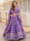 Purple Jacquard Embroidered Designer Lehenga Choli for Ceremonial - 3