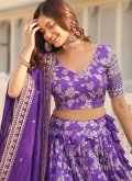 Purple Jacquard Embroidered Designer Lehenga Choli for Ceremonial - 4