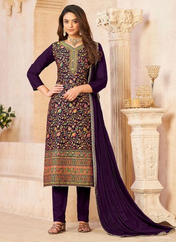 Purple puredola Diamond Work Trendy Salwar Suit