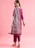 Purple Silk Blend Embroidered Salwar Suit - 1