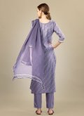 Purple Silk Blend Embroidered Trendy Salwar Suit for Ceremonial - 2