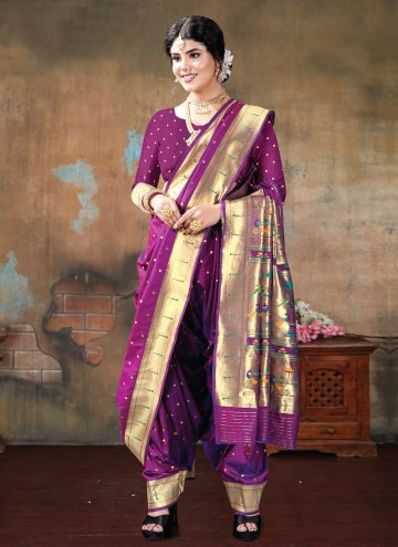 Purple Silk Border Classic Designer Saree