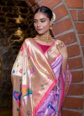 Purple Silk Meenakari Trendy Saree for Engagement - 1