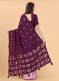 Purple Silk Printed Contemporary Saree for Festival - 3