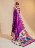 Purple Silk Woven Classic Designer Saree for Ceremonial - 2