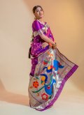 Purple Silk Woven Classic Designer Saree for Ceremonial - 3