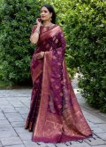 Purple Silk Woven Classic Designer Saree for Ceremonial - 2