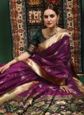 Purple Traditional Saree in Patola Silk with Woven - 1