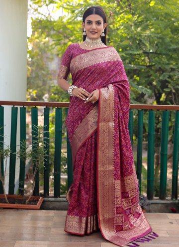 Purple Trendy Saree in Patola Silk with Woven