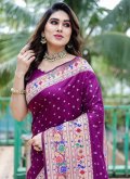 Purple Trendy Saree in Silk with Bandhej Print - 1