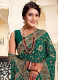 Rama Classic Designer Saree in Georgette with Embroidered - 1