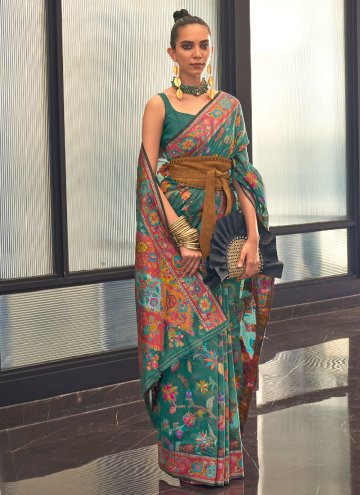 Rama color Woven Handloom Silk Classic Designer Sa