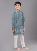 Rama Cotton Silk Embroidered Kurta Pyjama - 2