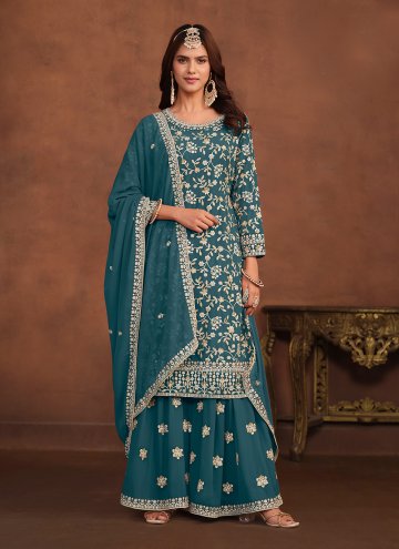 Rama Designer Salwar Kameez in Faux Georgette with Embroidered