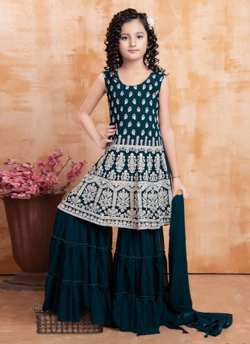 Rama Faux Georgette Thread Palazzo Suit