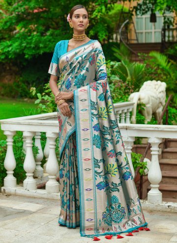 Rama Silk Woven Contemporary Saree