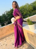 Rangoli Classic Designer Saree in Purple Enhanced with Embroidered - 1