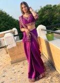 Rangoli Classic Designer Saree in Purple Enhanced with Embroidered - 2