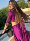 Rangoli Classic Designer Saree in Purple Enhanced with Embroidered - 4