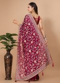 Rangoli Trendy Saree in Maroon Enhanced with Embroidered - 2