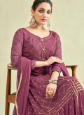 Rani color Georgette Gown with Embroidered - 2