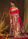 Rani color Meenakari Silk Traditional Saree - 2