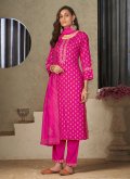 Rani color Rayon Pant Style Suit with Embroidered - 3