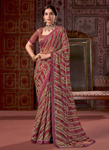 Rani Contemporary Saree in Fancy Fabric with Print