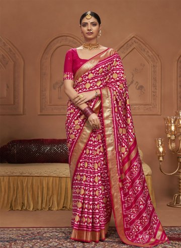 Rani Contemporary Saree in Tussar Silk with Printed
