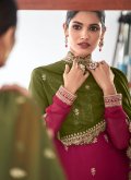 Rani Georgette Embroidered Salwar Suit for Festival - 3