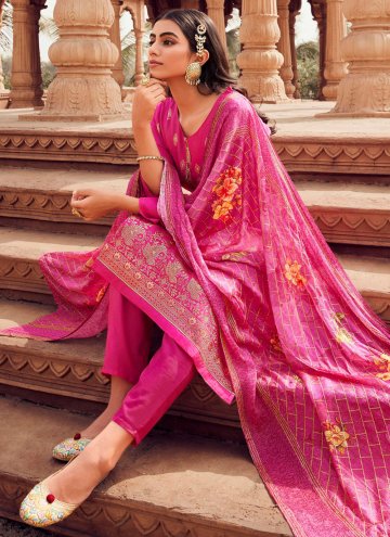 Rani Jacquard Embroidered Salwar Suit