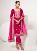 Rani Pant Style Suit in Velvet with Embroidered - 2