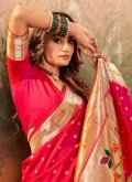 Rani Pure Silk Woven Trendy Saree - 1