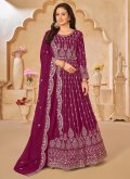 Rani Salwar Suit in Faux Georgette with Embroidered - 1