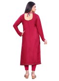 Rani Salwar Suit in Silk with Embroidered - 3