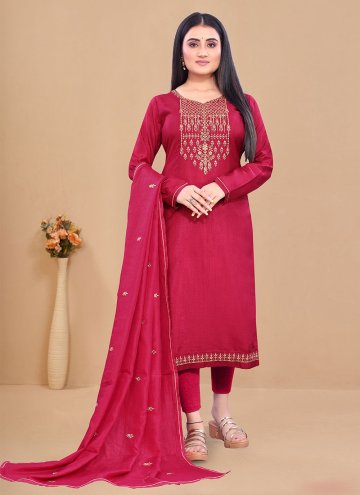 Rani Salwar Suit in Silk with Embroidered