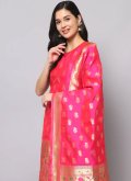 Rani Salwar Suit in Silk with Jacquard Work - 1