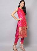Rani Salwar Suit in Silk with Jacquard Work - 3
