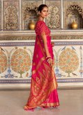 Rani Satin Silk Woven Trendy Saree for Ceremonial - 2