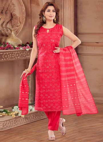 Rani Trendy Salwar Kameez in Chanderi Silk with Sequins Work