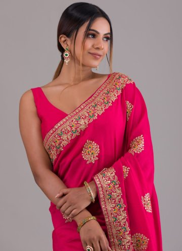 Rani Trendy Saree in Vichitra Silk with Thread Work