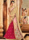 Raw Silk Classic Designer Saree in Pink Enhanced with Embroidered - 2