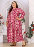 Rayon Designer Kurti in Multi Colour Enhanced with Buttons - 2