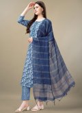 Rayon Salwar Suit in Blue Enhanced with Embroidered - 2