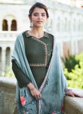 Rayon Salwar Suit in Grey Enhanced with Embroidered - 1