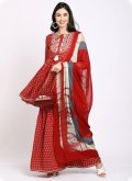 Rayon Trendy Salwar Kameez in Maroon Enhanced with Embroidered - 2